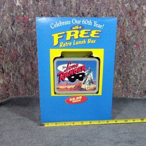 VINTAGE CHEERIOS 60TH ANNIVERSARY CEREAL BOX/WITH MINI THE LONE RANGER LUNCH BOX